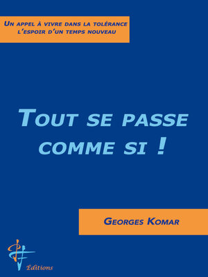cover image of Tout se passe comme si !